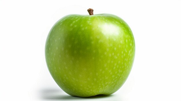 pomme verte isolée sur blanche