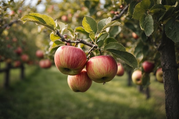 Photo des pommes sur un arbre