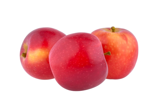 Pommes de dame rose isolés sur fond blanc