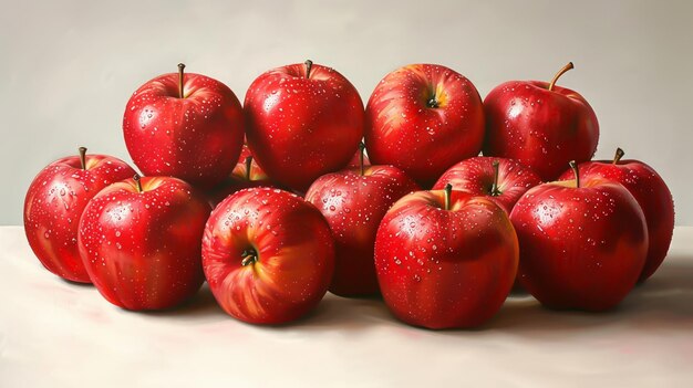 Des pommes délicieuses sur un fond blanc.