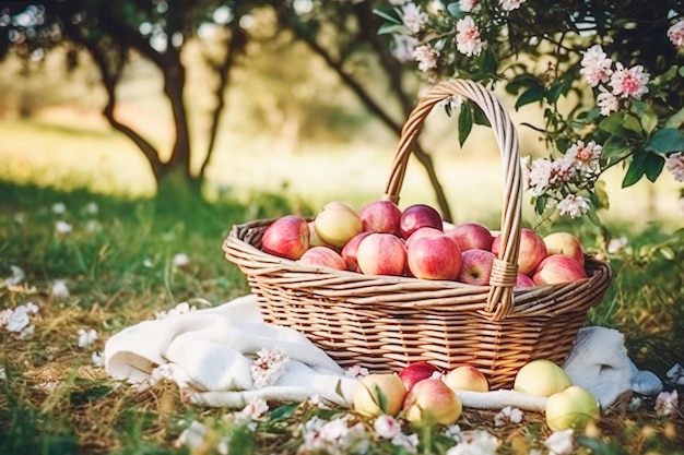 Pommes génératives Ai dans un panier