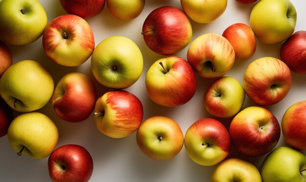 Pommes Honeycrisp sur fond blanc IA générative