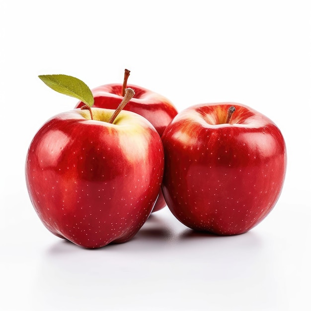 Pommes isolées sur fond blanc AI générative