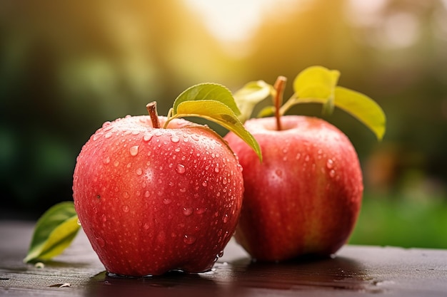 Pommes mûres sur une branche