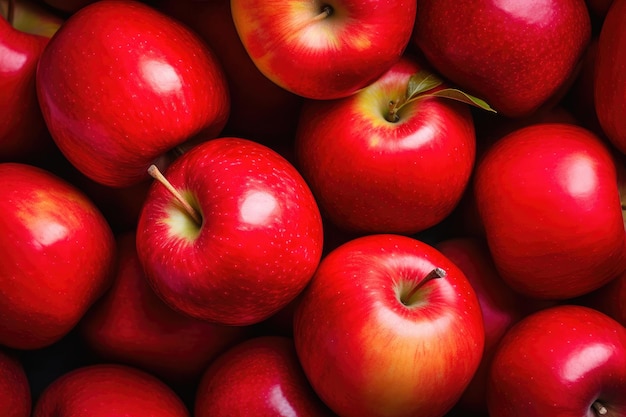Des pommes mûres délicieuses de teinte rouge