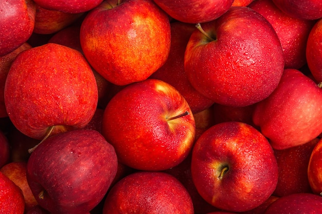 Pommes mûres rouges, fond de nourriture