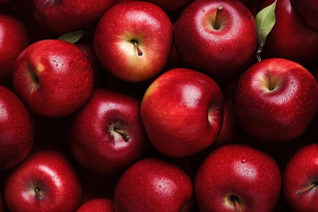 des pommes rouges dans le jardin