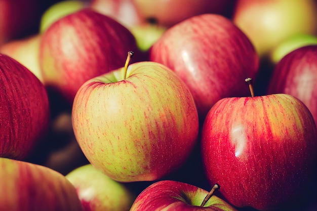 Pommes rouges sur fond blanc