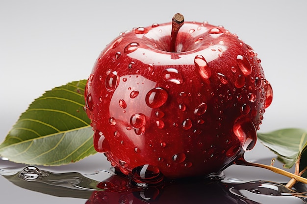 Pommes rouges fraîches débordantes de vitalité Plongez dans le monde abondant des pommes fraîches où les variétés rouges offrent une palette vibrante de nutrition naturelle et de délices