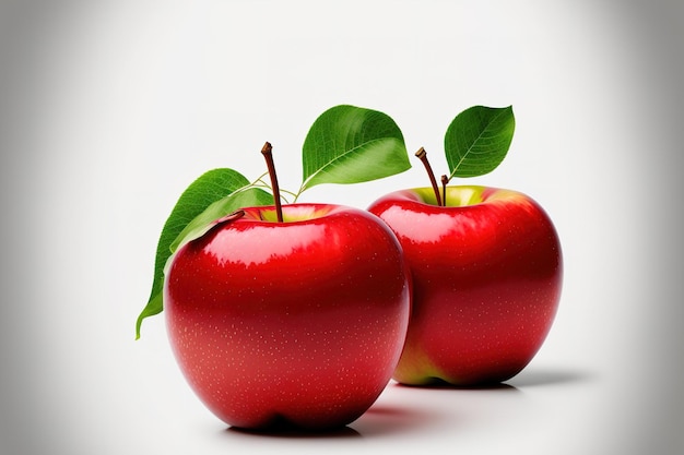 Pommes rouges isolées avec un fond blanc