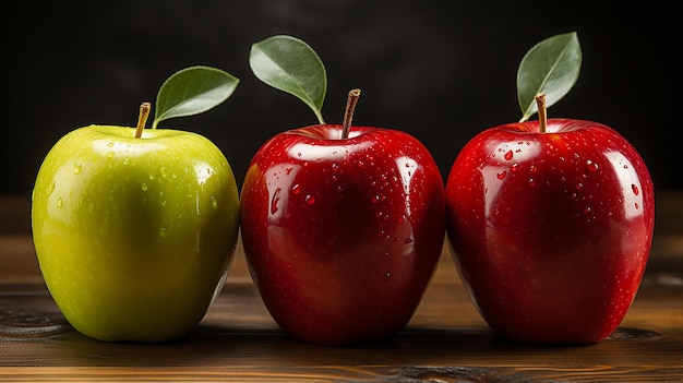 Pommes rouges, jaunes et vertes