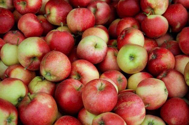 pommes rouges sur le marché