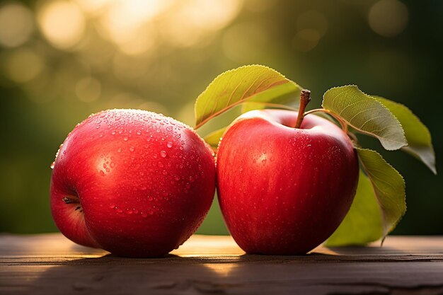 Photo des pommes rouges mûres accrochées à une branche