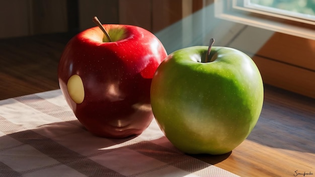 Pommes rouges et vertes