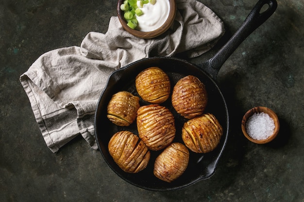 Pommes de terre au four accordéon