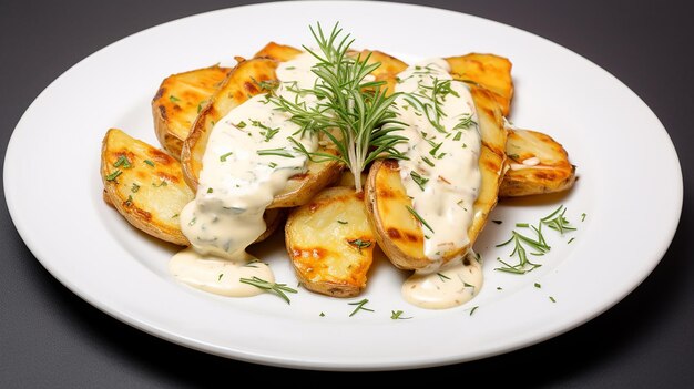 Pommes de terre au four avec trempette au yaourt