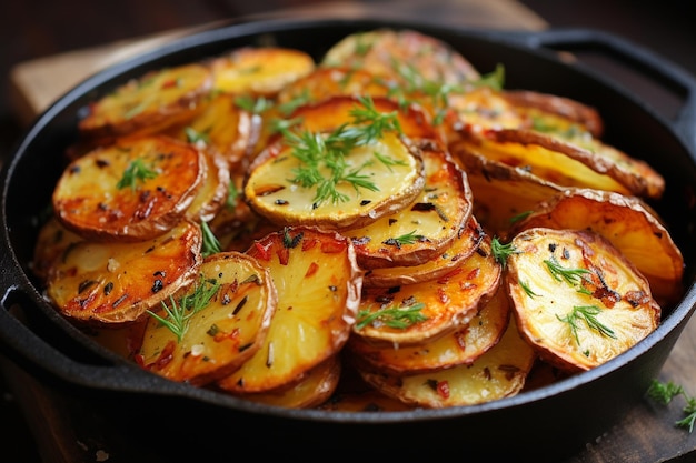 Des pommes de terre au parmesan à l'ail grillé d'élégance et de confort