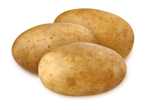 Pommes de terre entières isolées