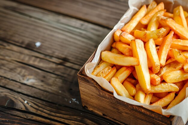 Des pommes de terre fraîchement cuites dans une boîte en bois