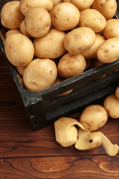 Pommes de terre fraîches dans un panier
