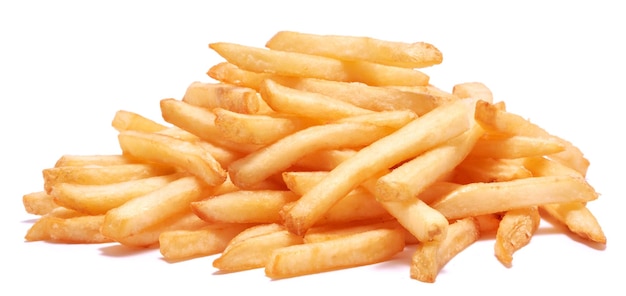 Pommes de terre frites isolé sur fond blanc