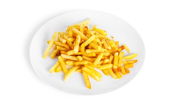 Pommes de terre frites isolées sur fond blanc. Pommes de terre frites isolées. photo de haute qualité