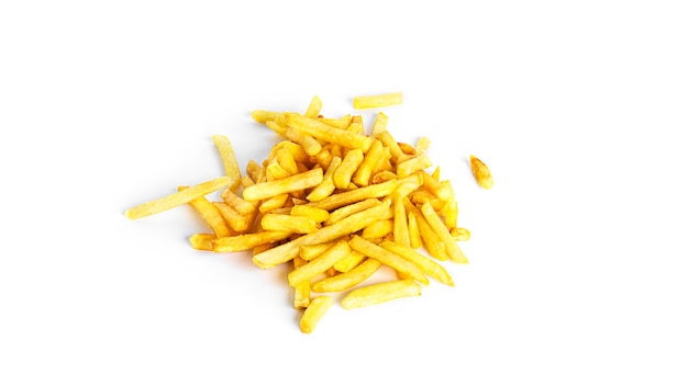 Pommes de terre frites isolées sur fond blanc. Pommes de terre frites isolées. photo de haute qualité