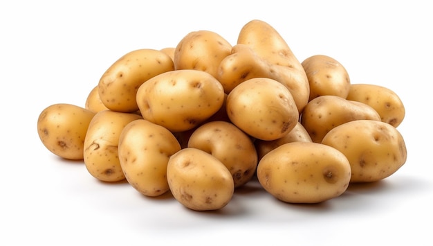 Pommes de terre isolées sur fond blanc avec génération d'IA