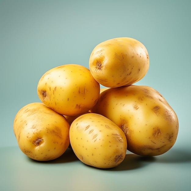 Des pommes de terre isolées sur un fond blanc solide