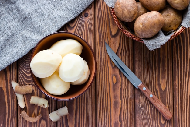 Pommes de terre pelées à même la peau