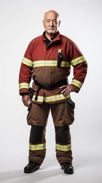 un pompier portant un costume d'incendie avec le numéro 4 dessus
