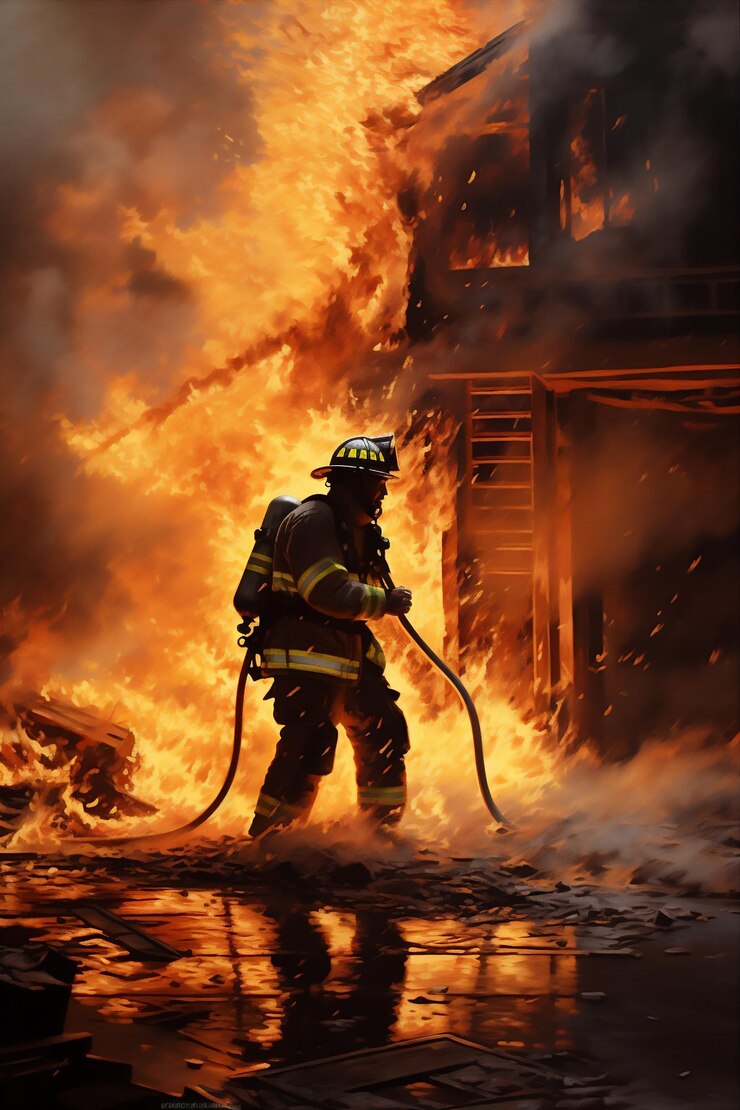 Photo pompiers en action créés à l'aide d'outils d'intelligence artificielle génératifs