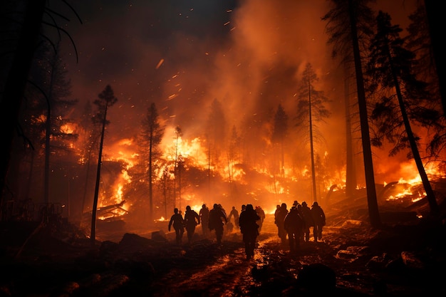 Pompiers dans la forêtgénérative ai