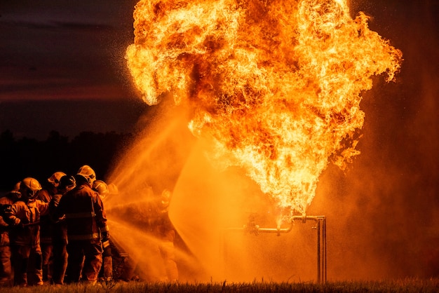 Pompiers et formation de sauvetage.