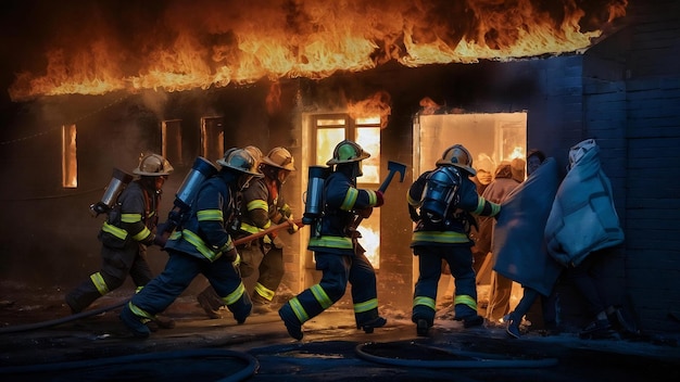 Les pompiers ont sauvé les survivants.