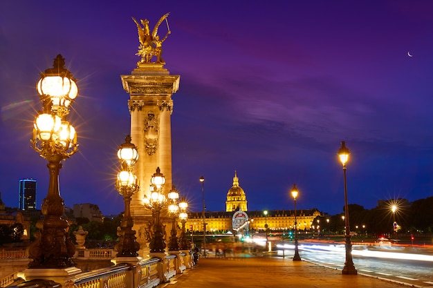 Pont Alexandre III à Paris France sur la Seine
