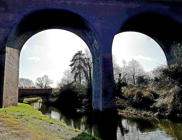 Pont en arche sur la rivière contre le ciel