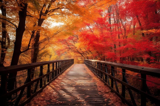 Un pont à l'automne