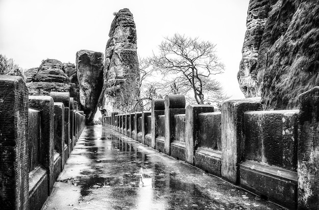 Pont Bastei dans le parc national de la Suisse saxonne en Allemagne