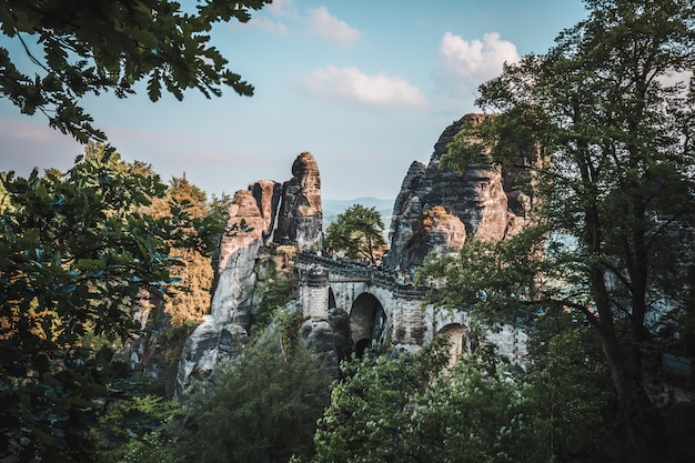 Le pont Bastei à Dresde, Allemagne