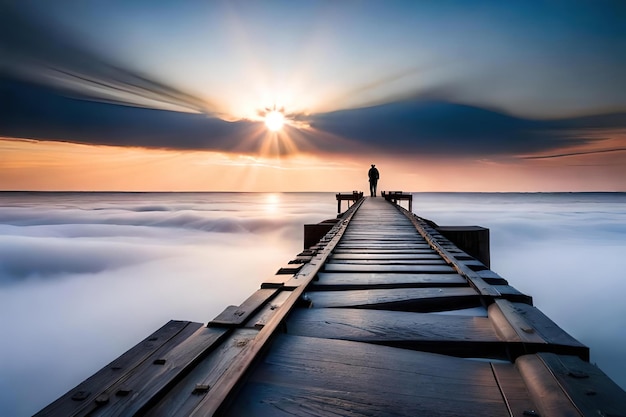 pont en bois sur le lac