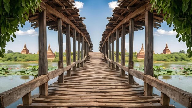 Photo le pont en bois à mandalay