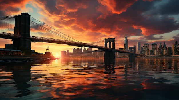 Le pont de Brooklyn à New York, aux États-Unis