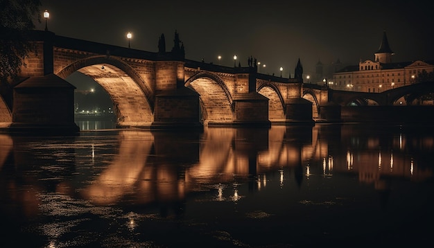 Photo pont charles pont charles ville pont charles la nuit ia générative