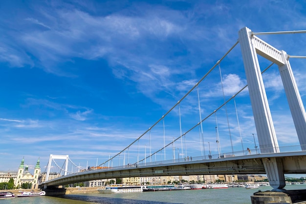 Pont Elisabeth sur la rive du Danube à Budapest Hongrie