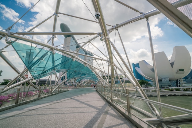 Pont Helix à Marina Bay, Singapour