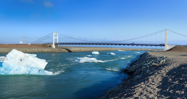 Pont sur l'islande Jokulsarlon