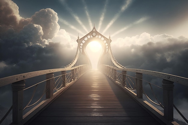 Un pont avec une lumière au sommet
