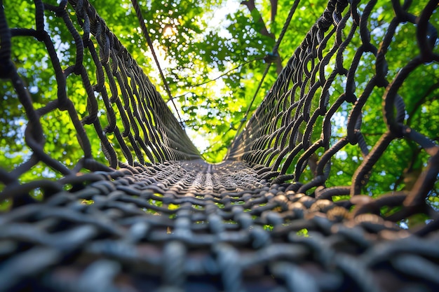 pont piétonnier à corde généré par l'IA