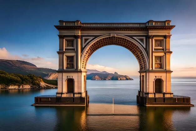 Un pont avec un pont qui dit "le nom de la ville" dessus.